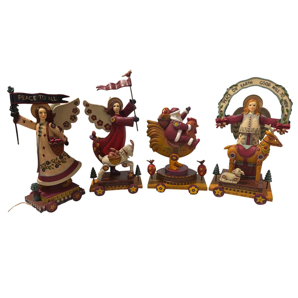 Lang and Wise Special Delivery Christmas Figurines Sherri Buck Baldwin Set of 4